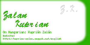 zalan kuprian business card